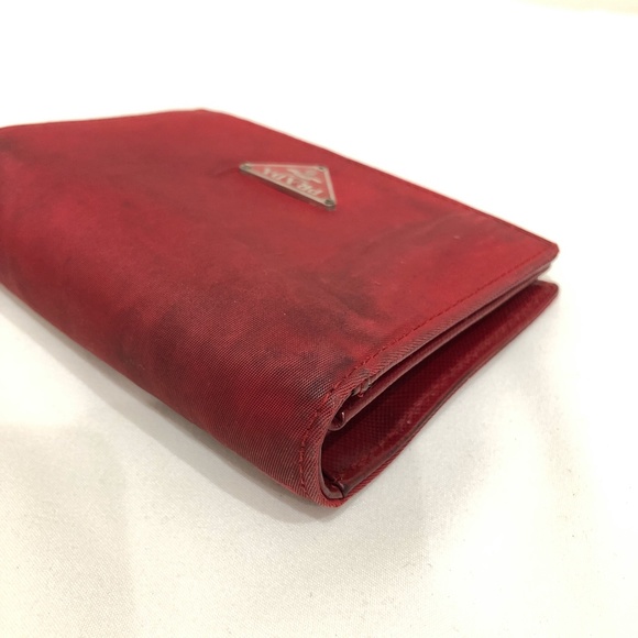 Prada Red Nylon Bifold Wallet Sku#84380 (gently used, outside dirty) - Picture 6 of 15